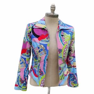 Nicole Max Colorful Groovy 70's lined Jacket S